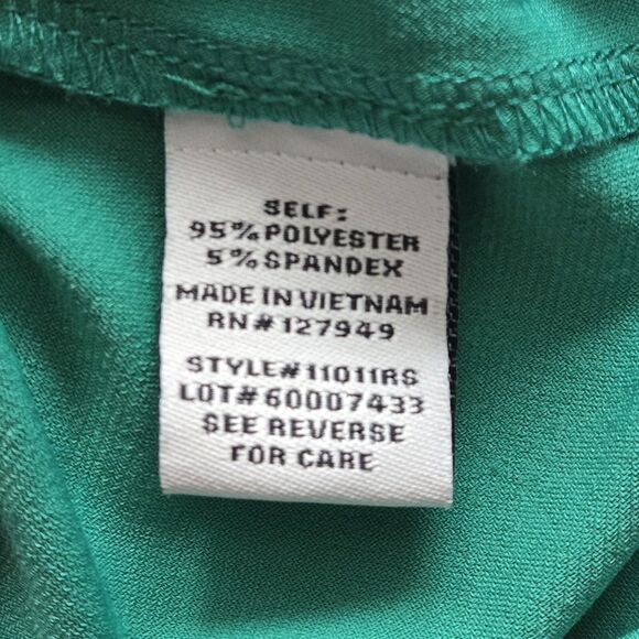 Emma & Michele Green Jersey Knit Faux Wrap Romper • Sleeveless • Fits 1X 14/16 - Picture 8 of 10